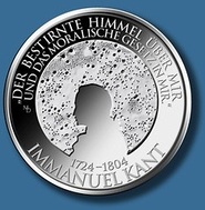 Германия выпустила памятную монету в честь 300-летия со дня рождения философа Иммануила Кант